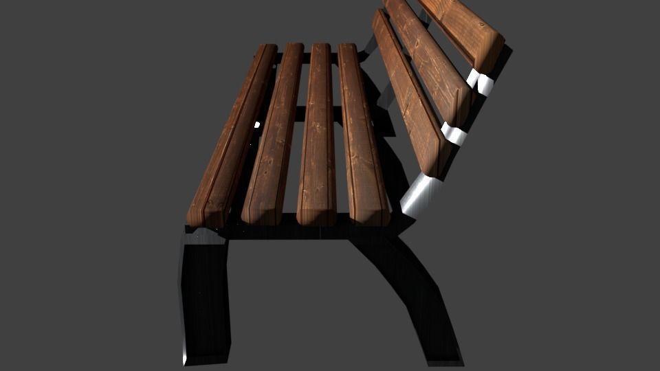 Chair for Park Low-poly 3D model_2