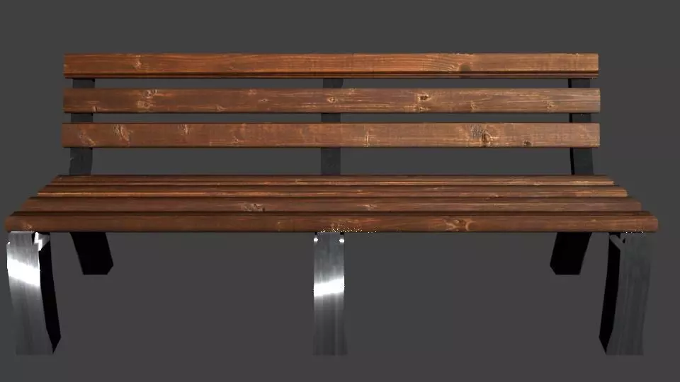 Chair for Park Low-poly 3D model_0