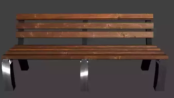 Chair for Park Low-poly 3D model