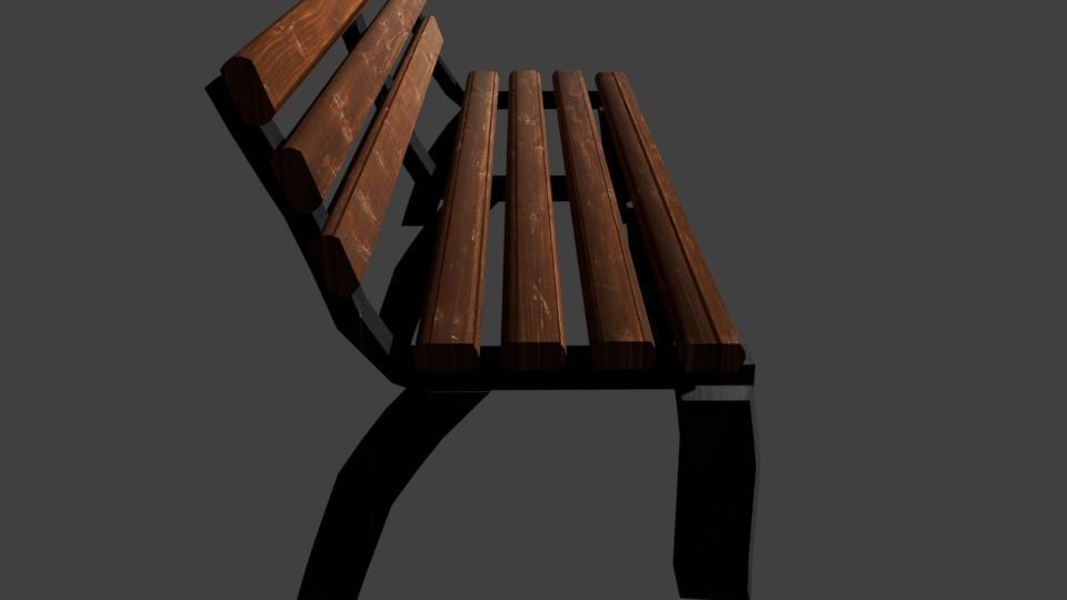 Chair for Park Low-poly 3D model_1