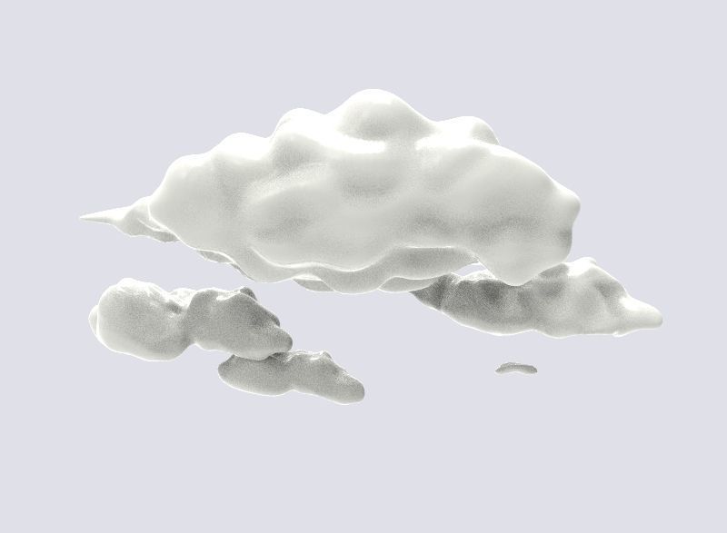 Clouds cloud Low-poly 3D model_1