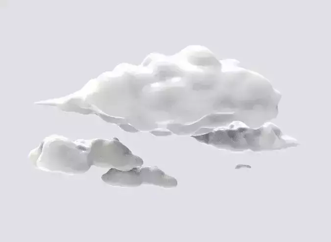 Clouds cloud Low-poly 3D model