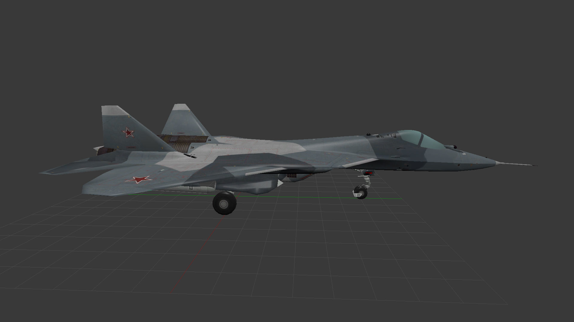 The Sukhoi Su-57 LP Low-poly 3D model_5