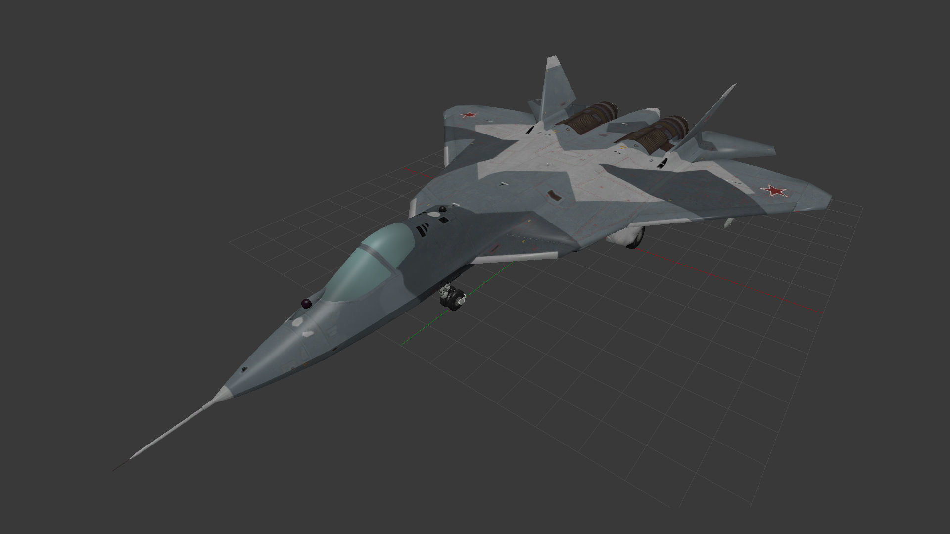 The Sukhoi Su-57 LP Low-poly 3D model_3