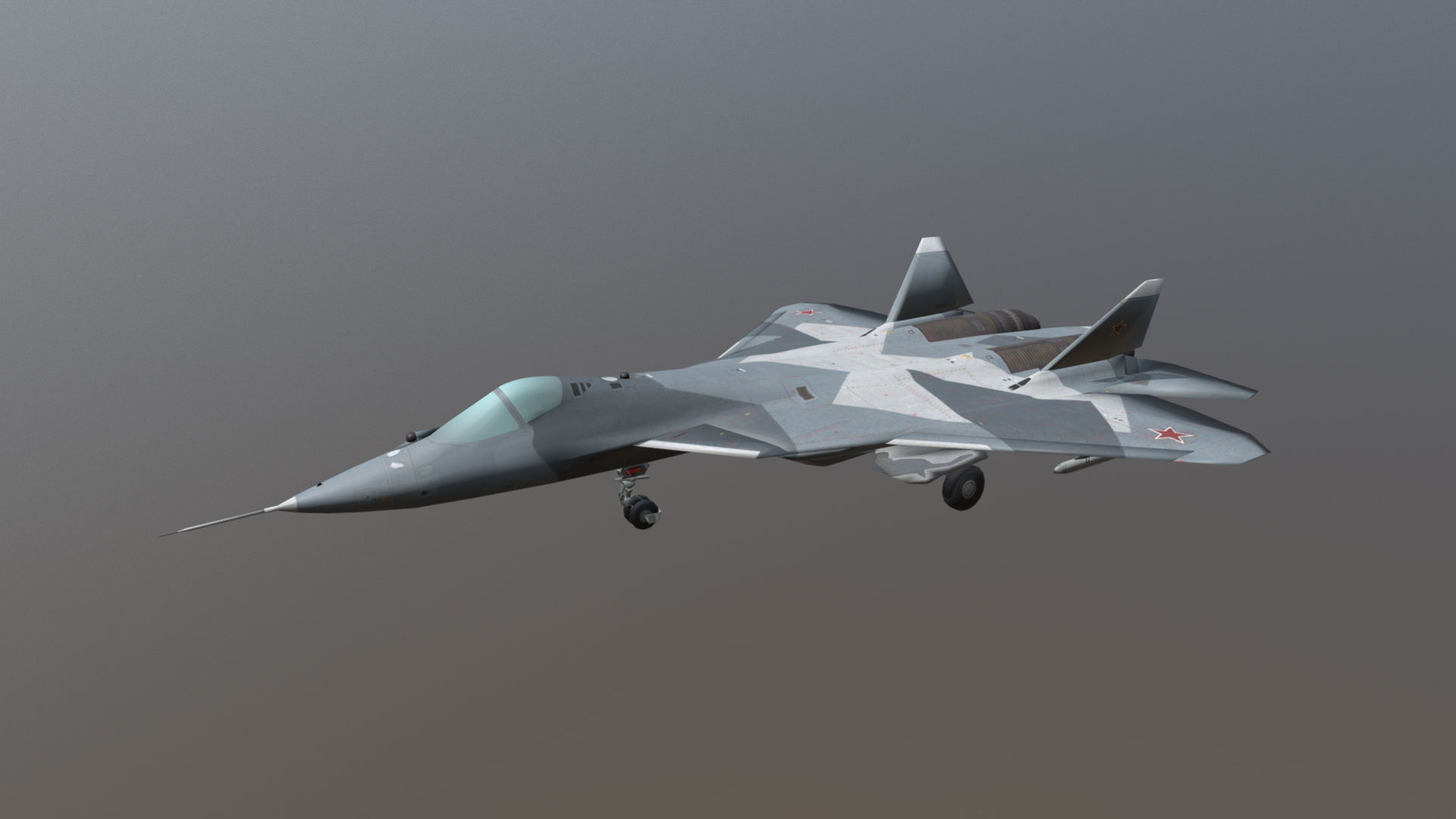 The Sukhoi Su-57 LP Low-poly 3D model_0