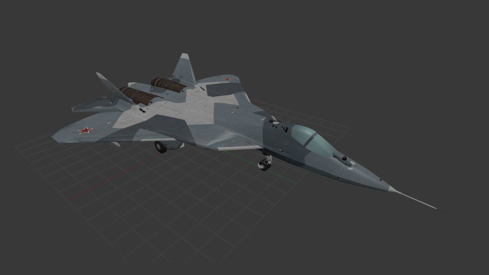 The Sukhoi Su-57 LP Low-poly 3D model_4