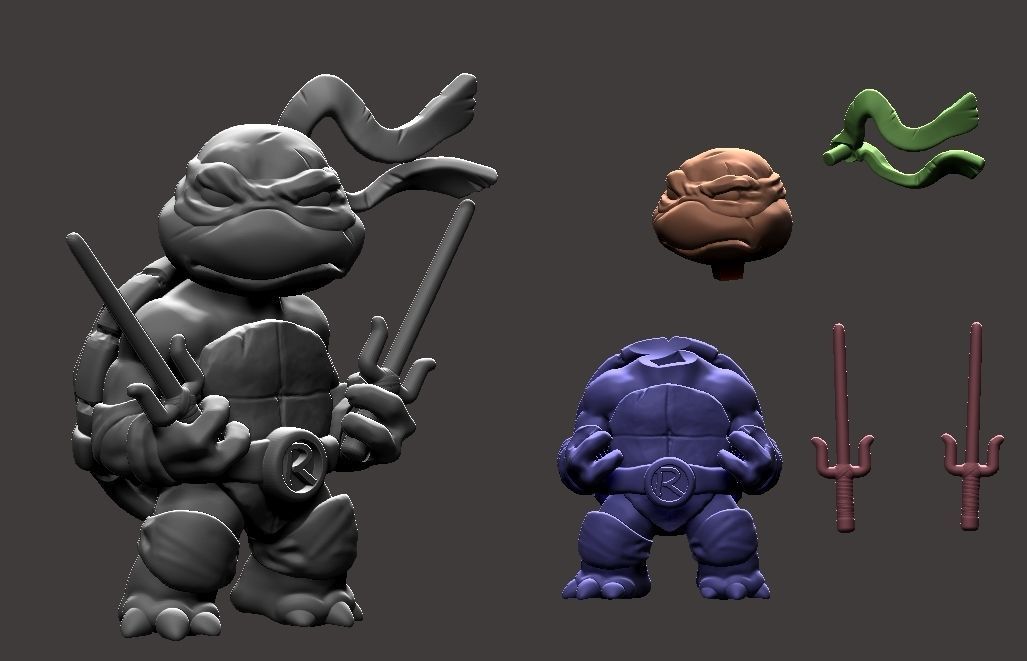 Chibi mutant ninja turtles  - Raffa 3D print model_1