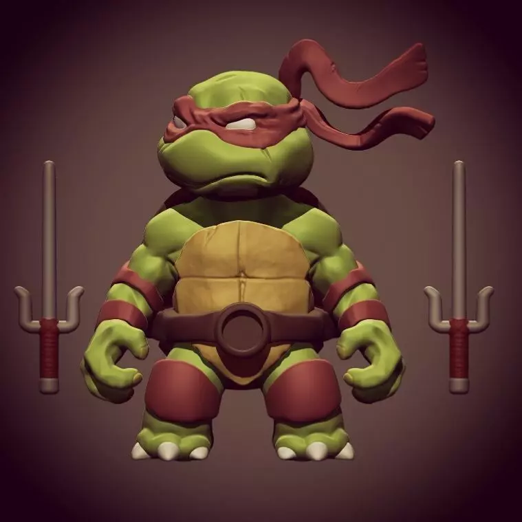 Chibi mutant ninja turtles  - Raffa 3D print model_0