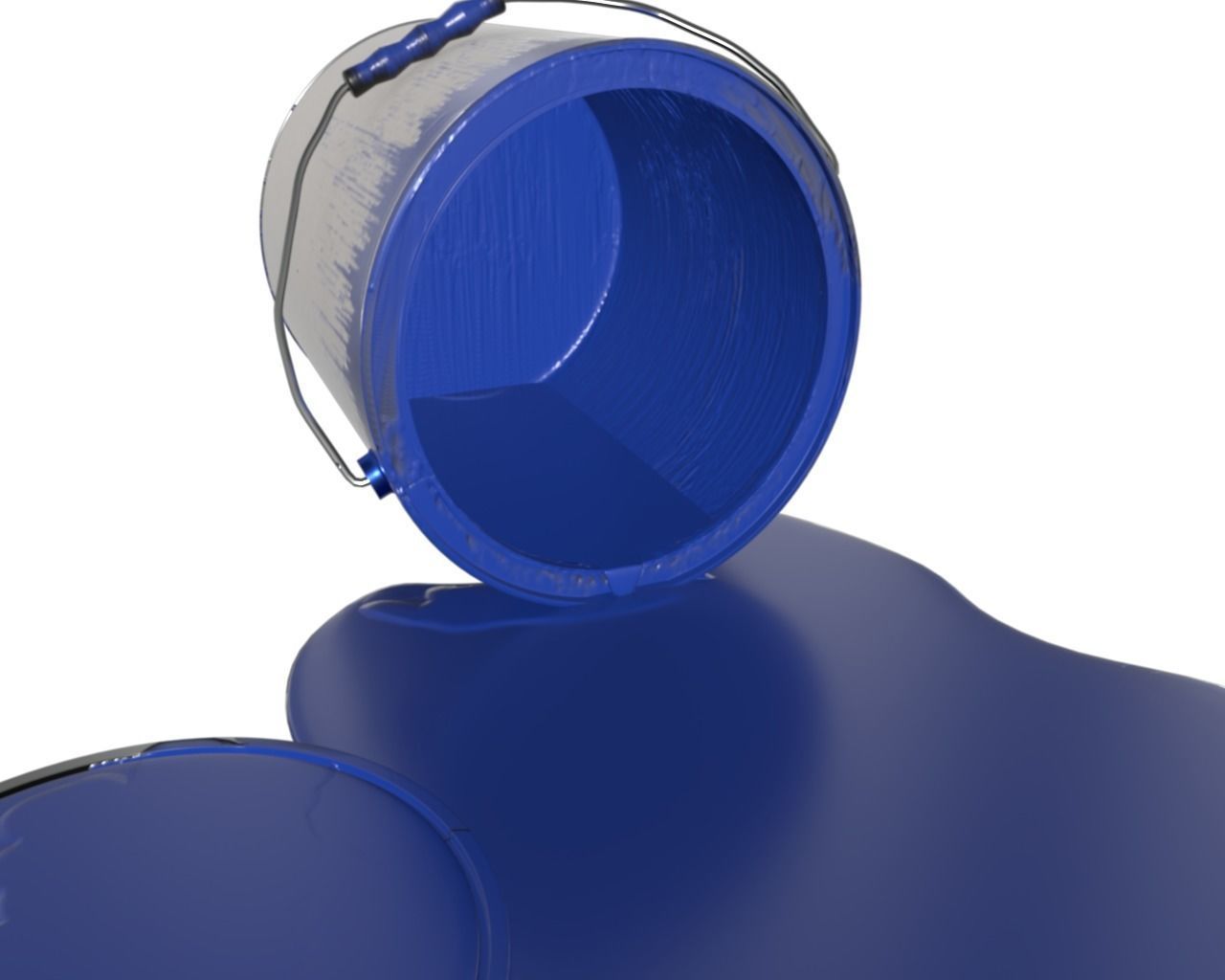 Spilled Paint Can in Four color textures 3D model_9