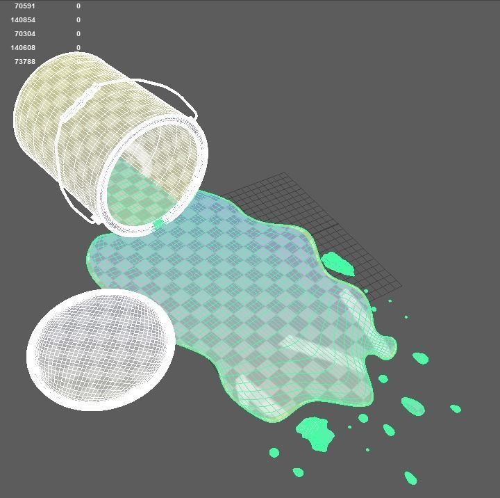 Spilled Paint Can in Four color textures 3D model_15