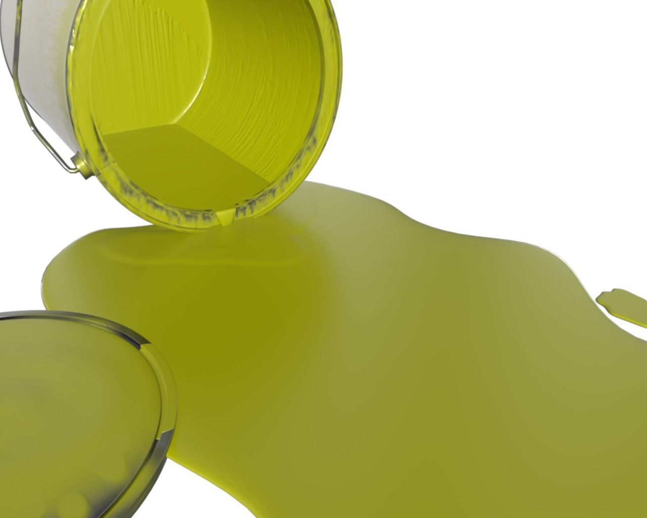 Spilled Paint Can in Four color textures 3D model_12