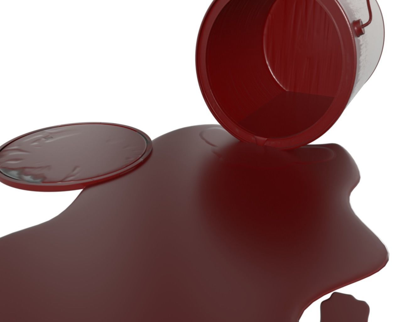 Spilled Paint Can in Four color textures 3D model_13