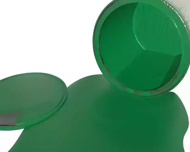 Spilled Paint Can in Four color textures 3D model