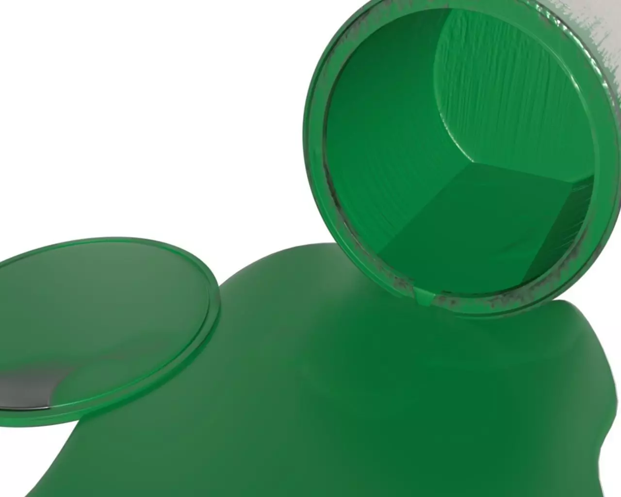 Spilled Paint Can in Four color textures 3D model_0