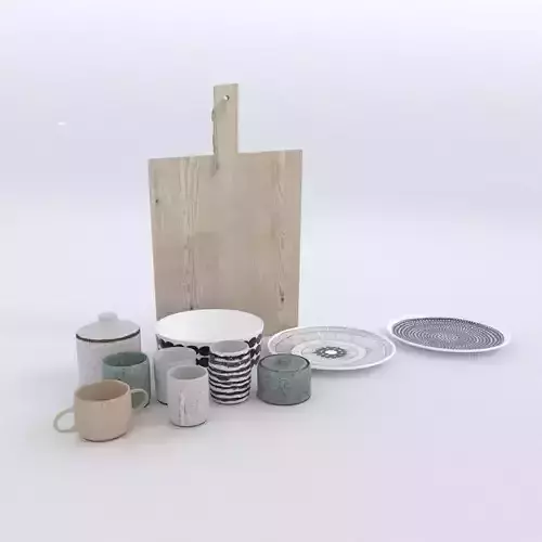 Ceramics set with chopping board