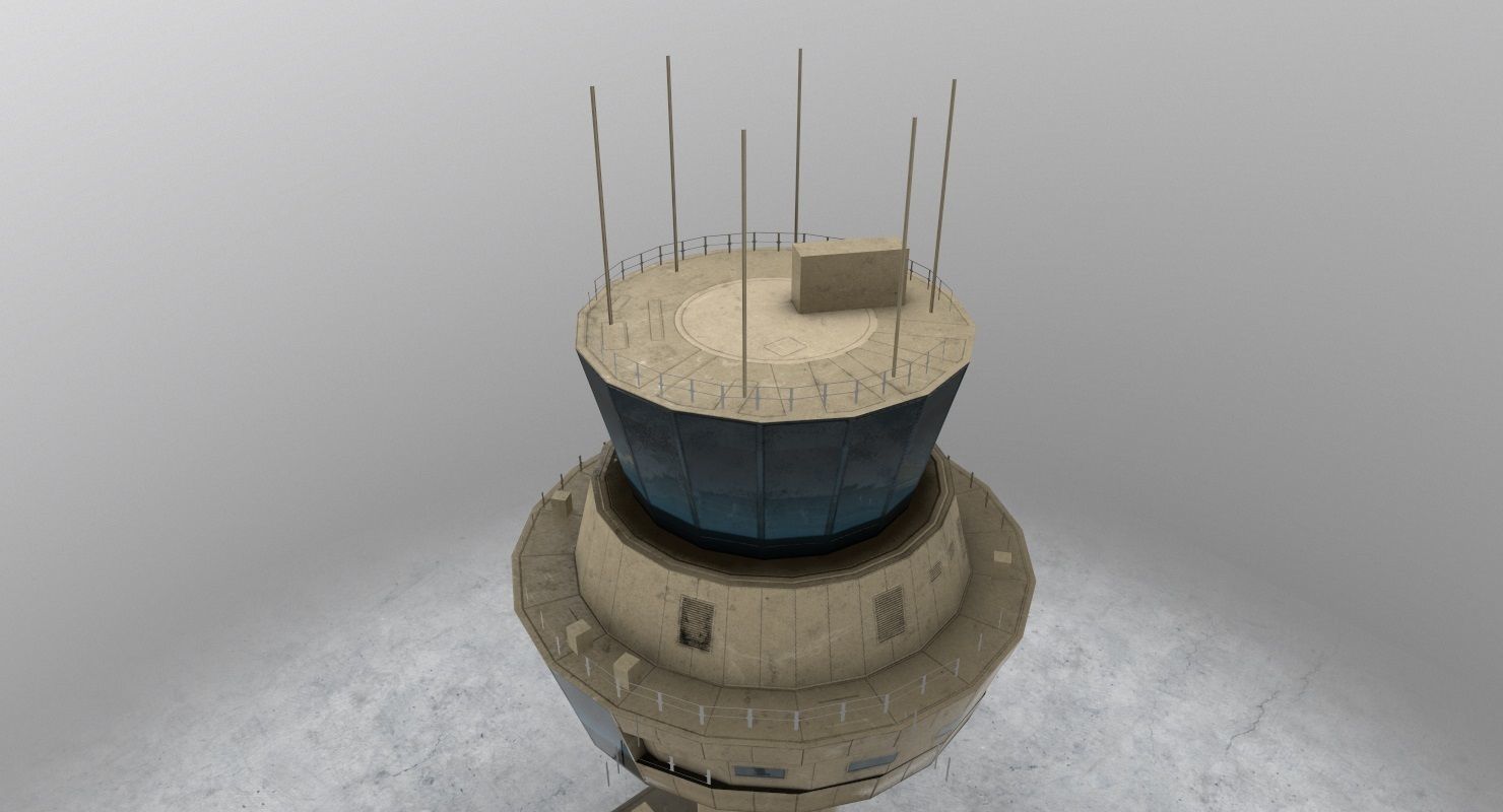LOWS Control Tower Low-poly 3D model_2