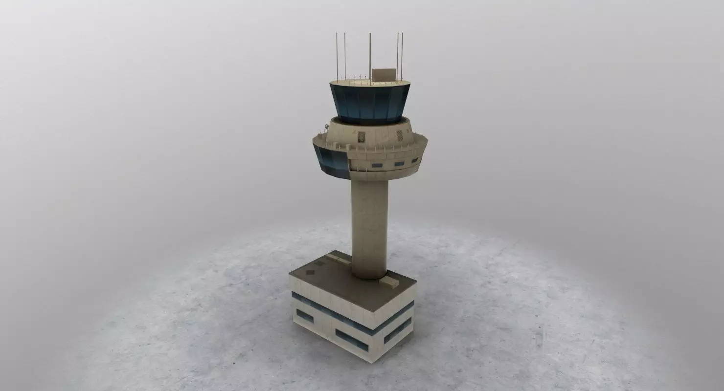 LOWS Control Tower Low-poly 3D model_0