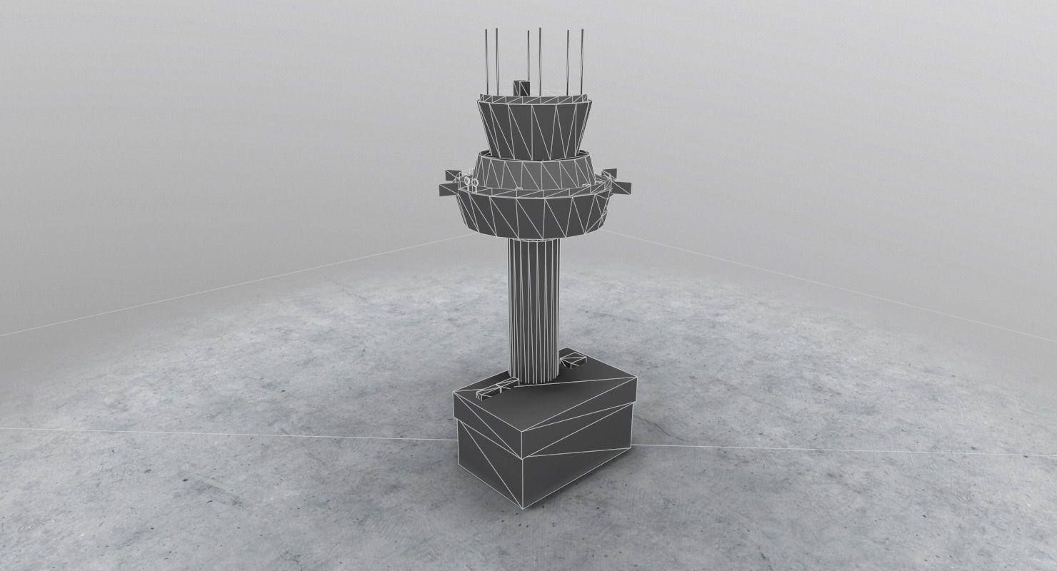 LOWS Control Tower Low-poly 3D model_8