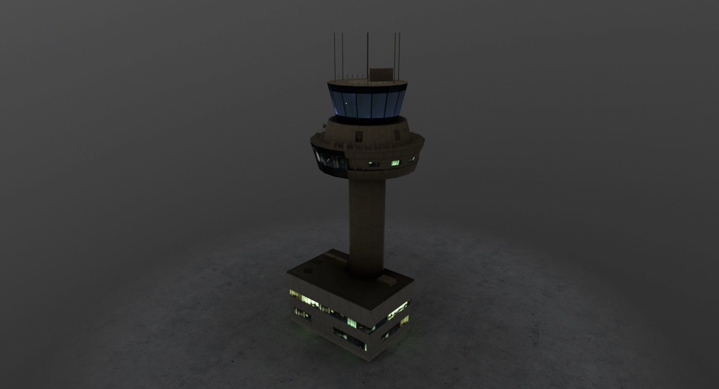 LOWS Control Tower Low-poly 3D model_7