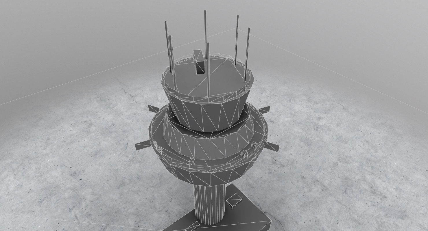 LOWS Control Tower Low-poly 3D model_9