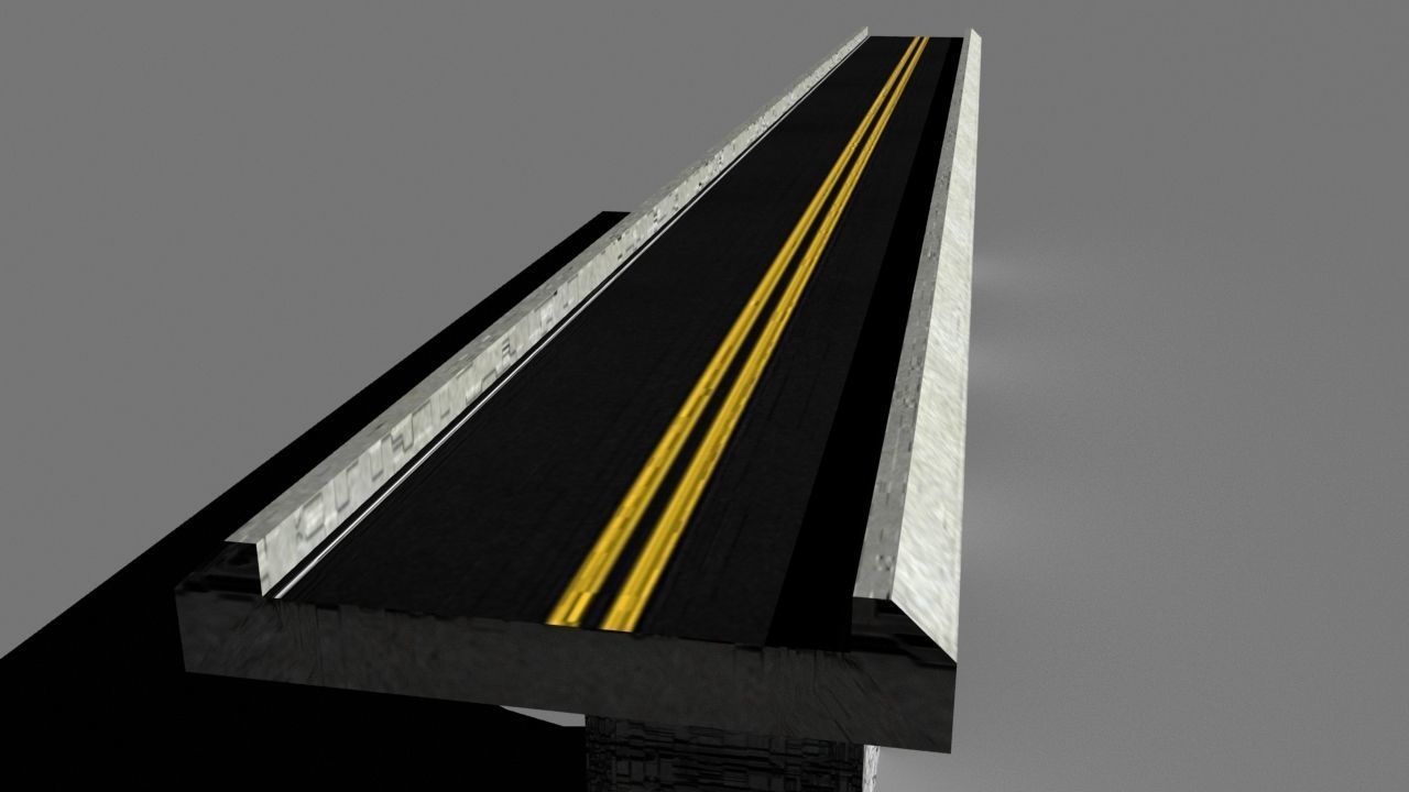 Low Poly Road Bridge Low-poly 3D model_1