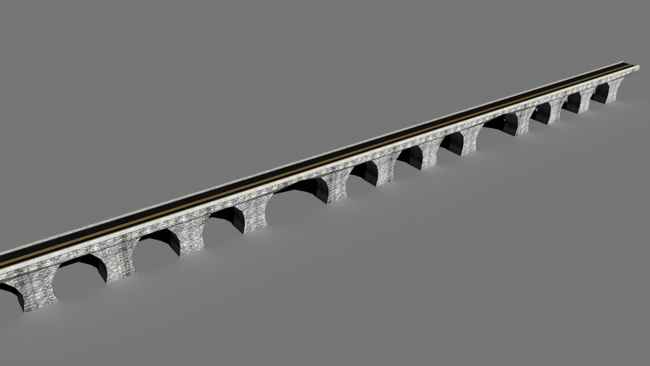 Low Poly Road Bridge Low-poly 3D model_5