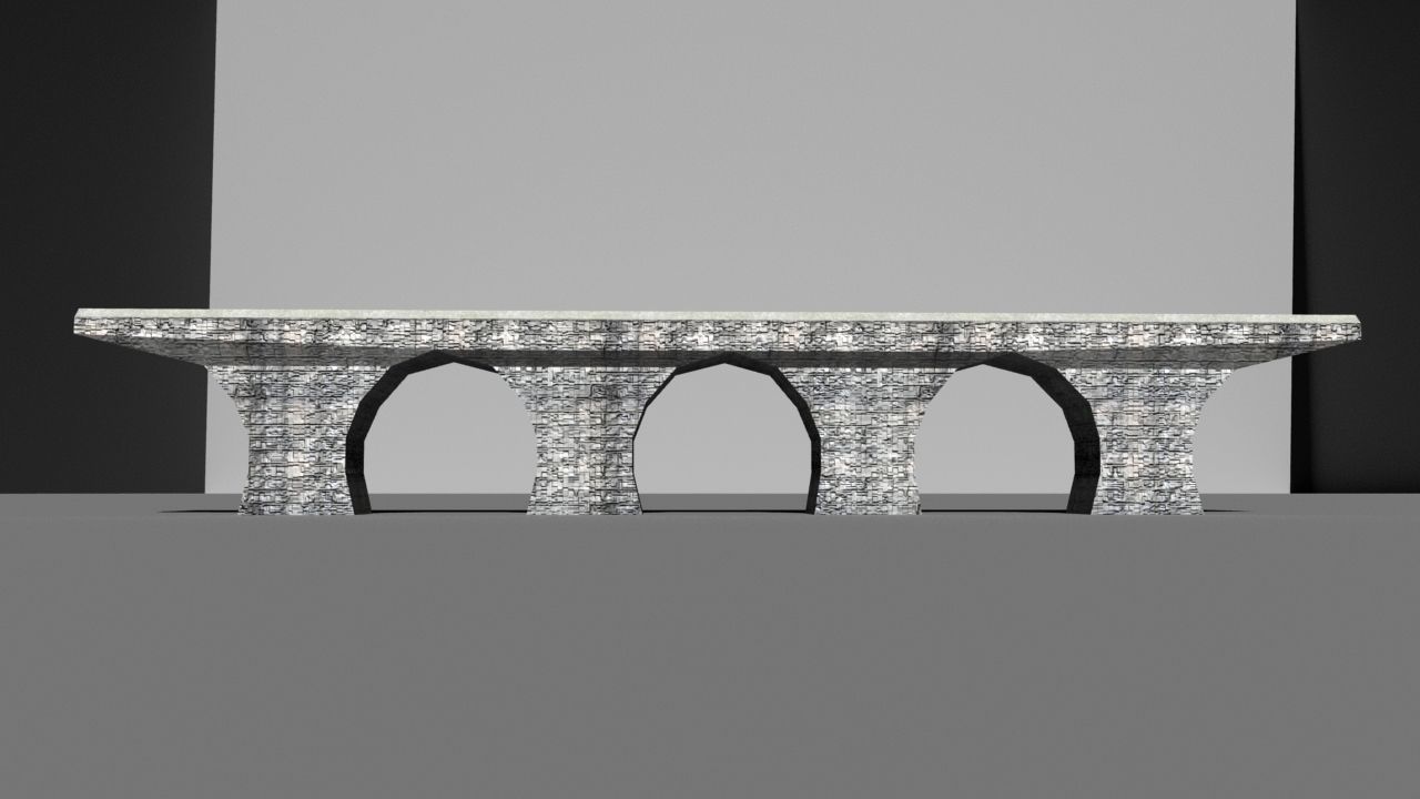 Low Poly Road Bridge Low-poly 3D model_7