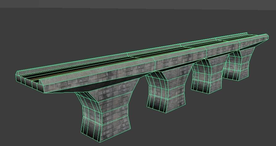 Low Poly Road Bridge Low-poly 3D model_10