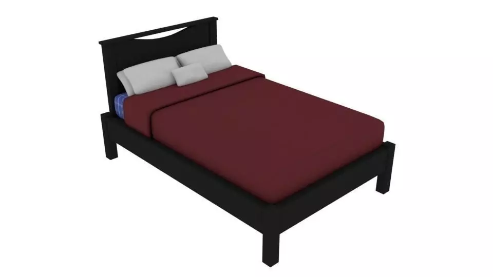 Modern Bed Low-poly 3D model