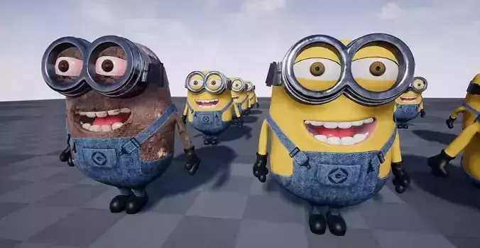 Minion Rigged Low-poly 3D model