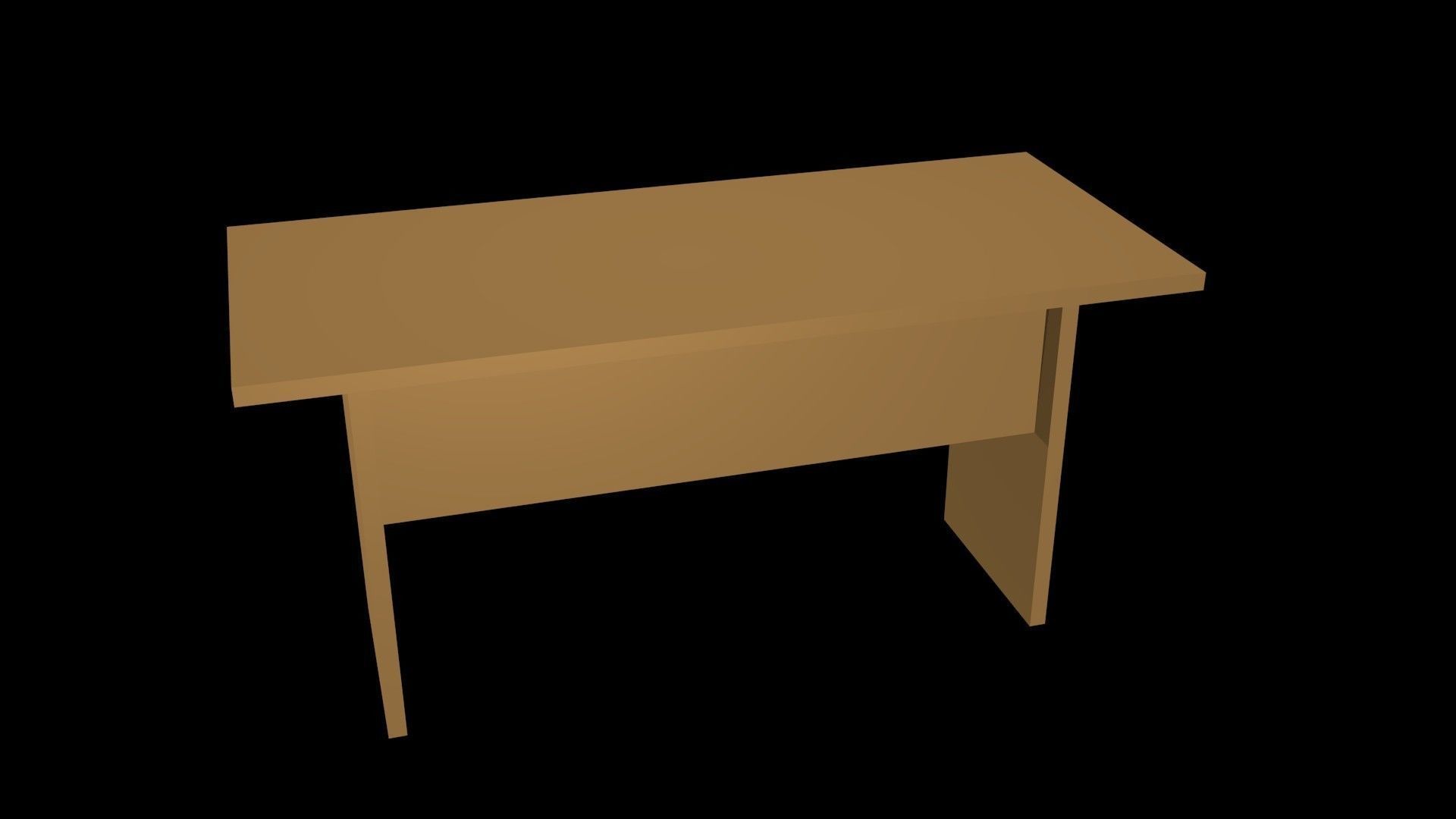 Low poly desk Low-poly 3D model_7
