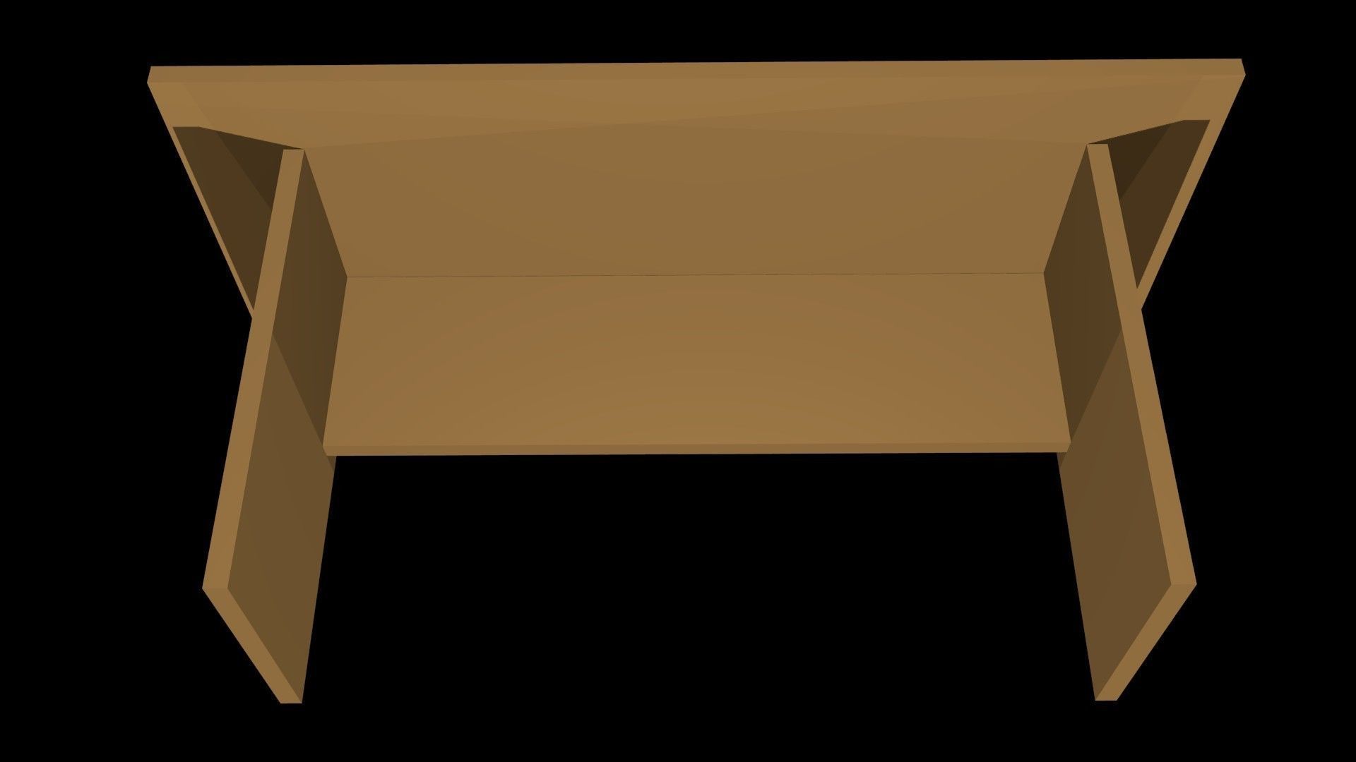 Low poly desk Low-poly 3D model_2