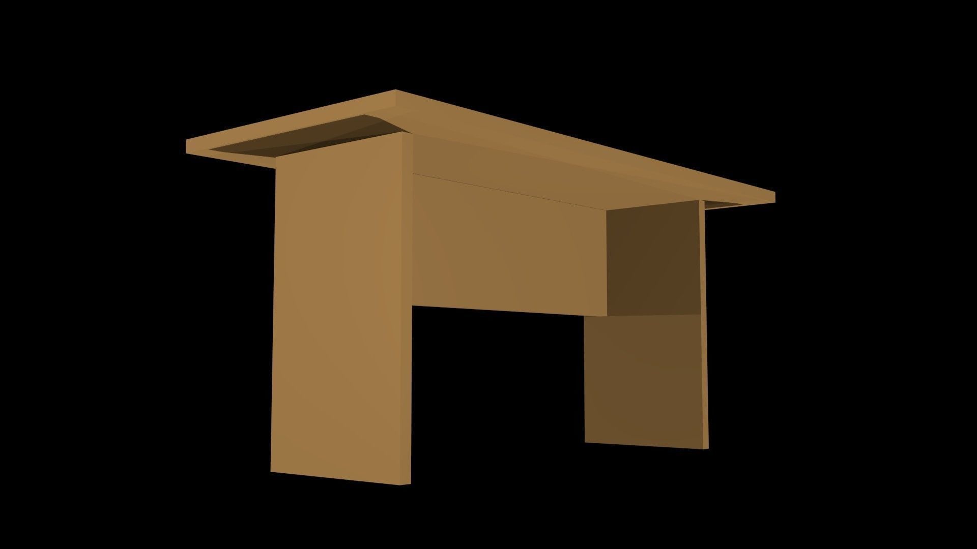 Low poly desk Low-poly 3D model_3