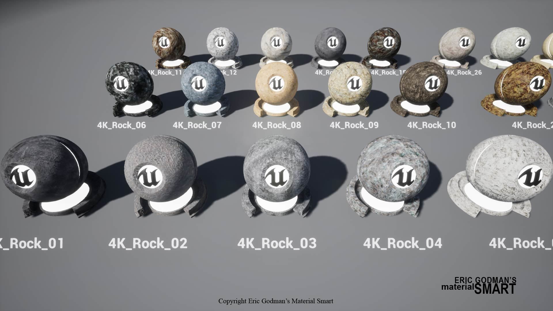 Rock World Aligned Materials 3D model_2