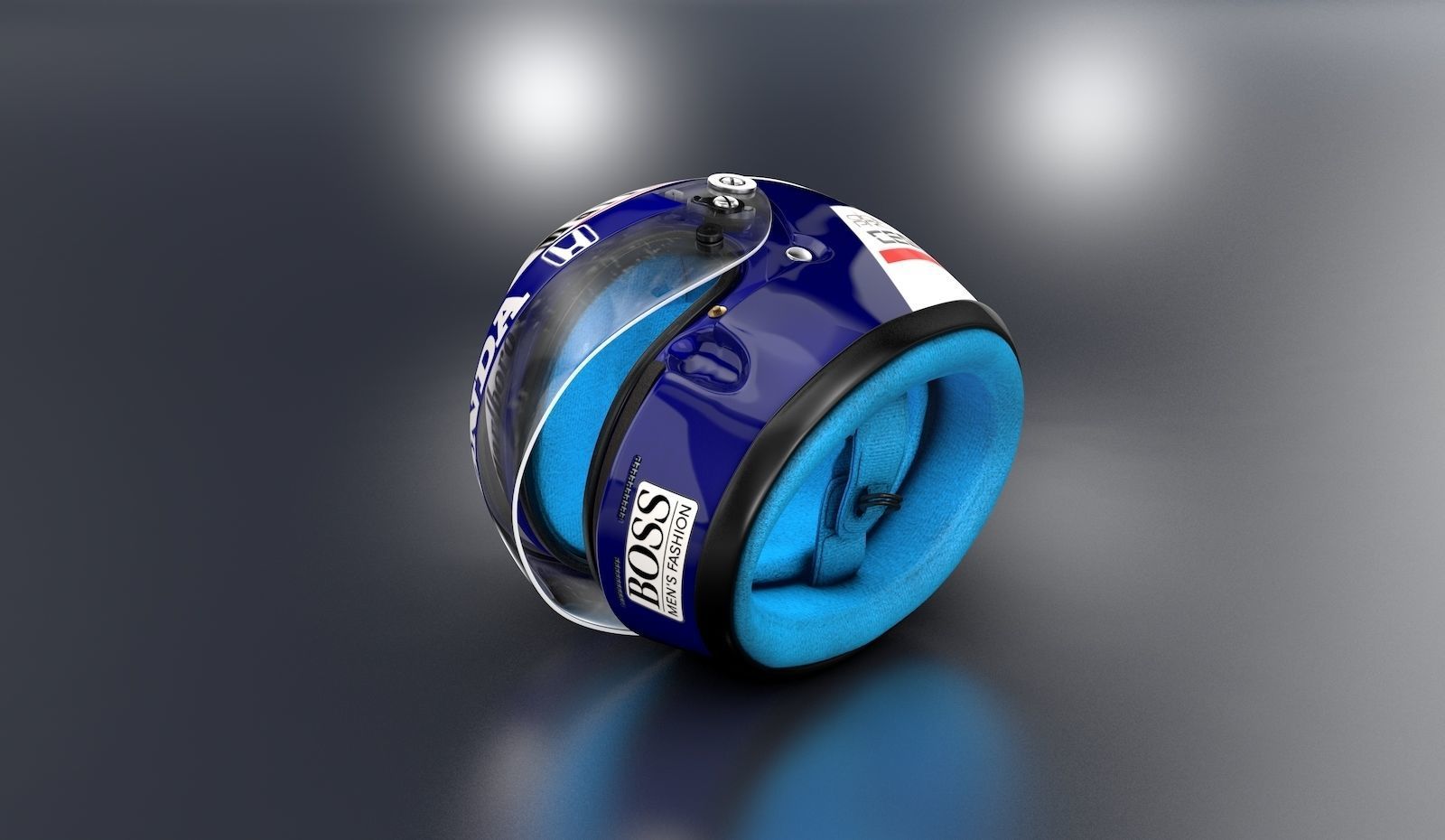 1989 Alain Prost race helmet 3D model 3D model_5
