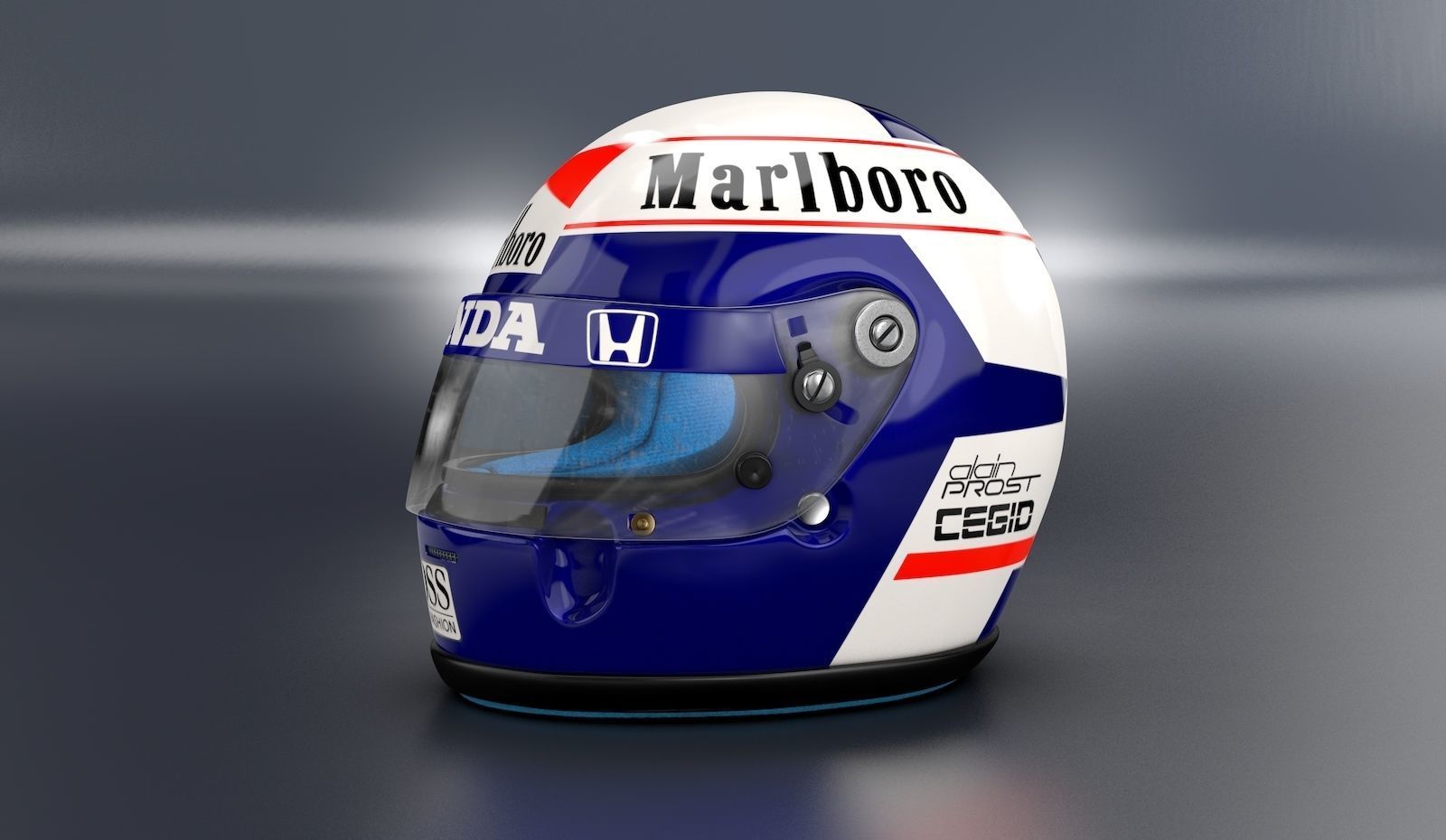 1989 Alain Prost race helmet 3D model 3D model_8