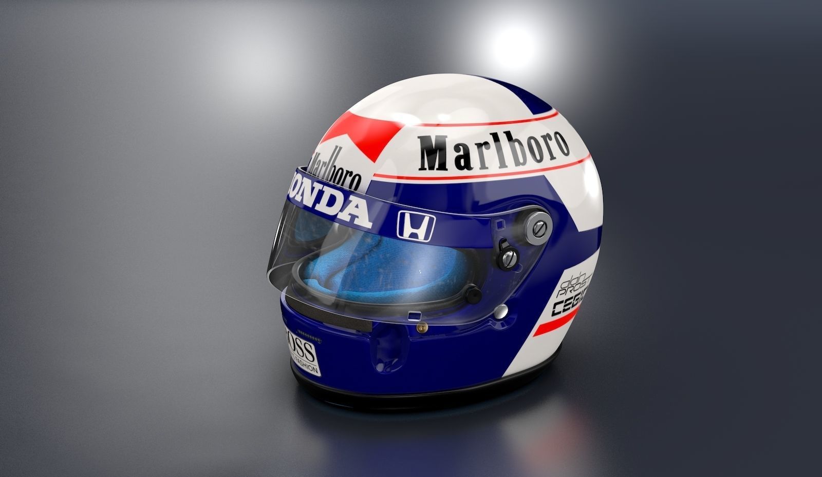 1989 Alain Prost race helmet 3D model 3D model_1