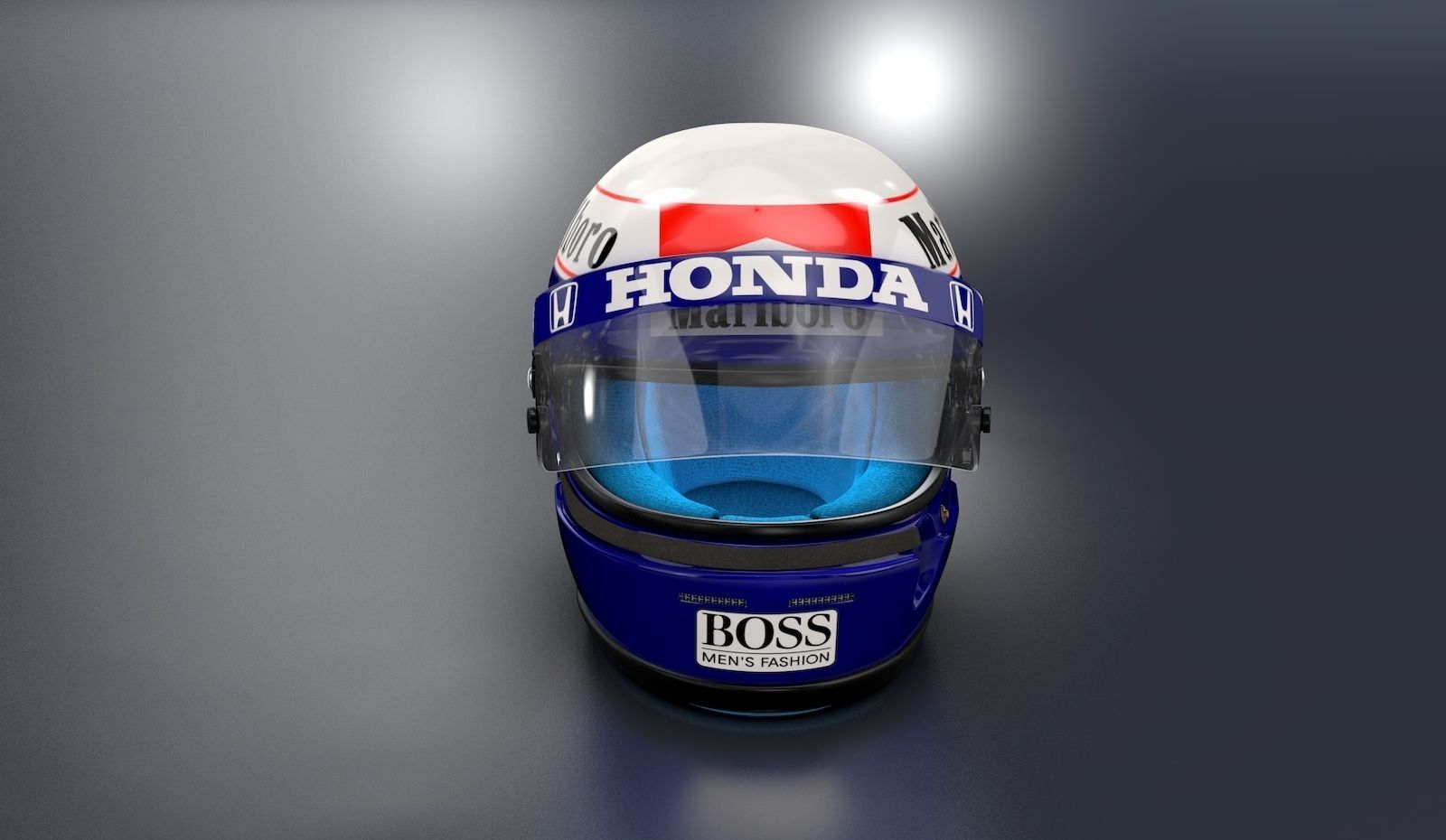 1989 Alain Prost race helmet 3D model 3D model_2