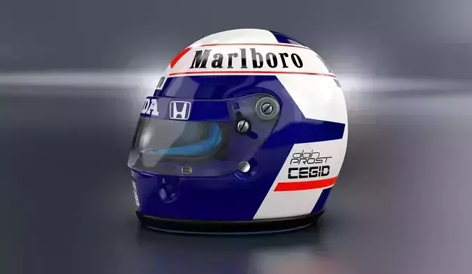 1989 Alain Prost race helmet 3D model 3D model