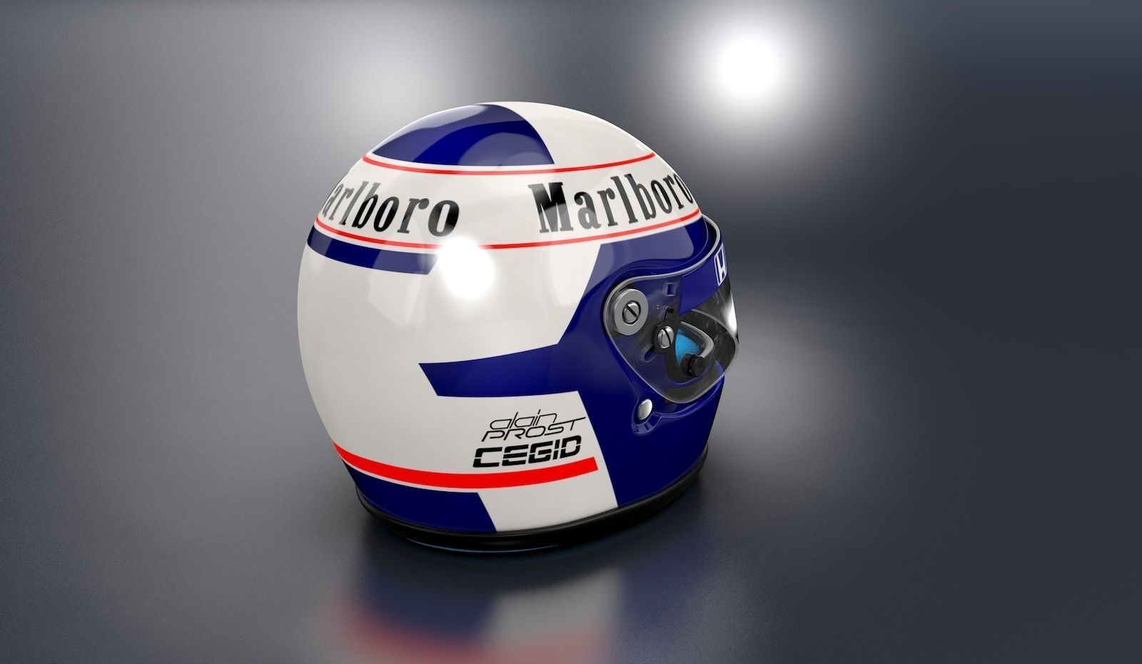 1989 Alain Prost race helmet 3D model 3D model_4