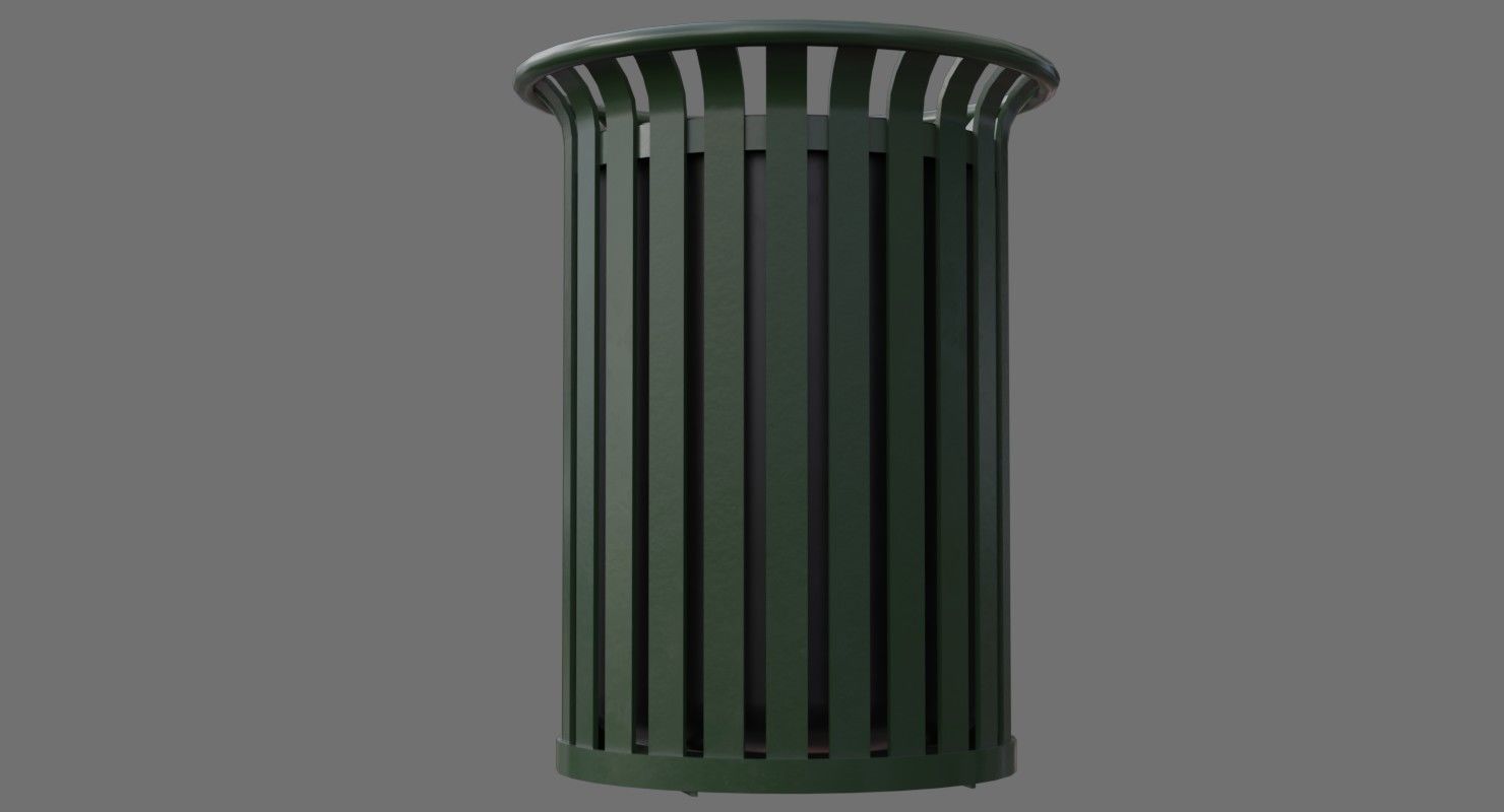 Dustbin 4A Low-poly 3D model_3
