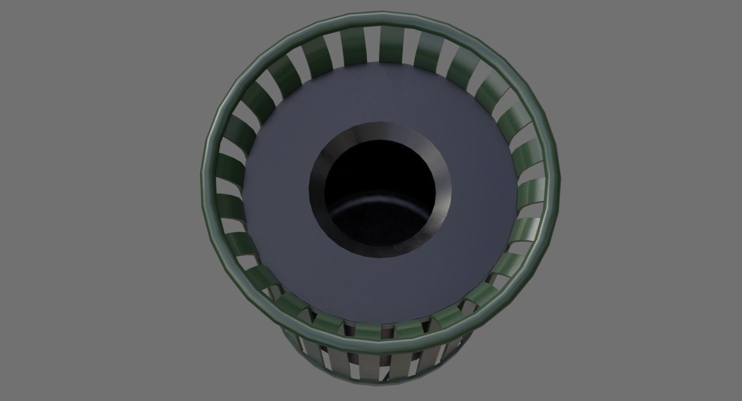 Dustbin 4A Low-poly 3D model_2