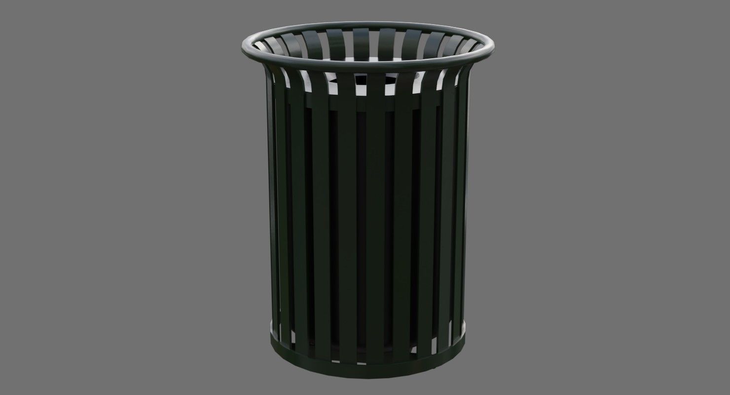 Dustbin 4A Low-poly 3D model_1