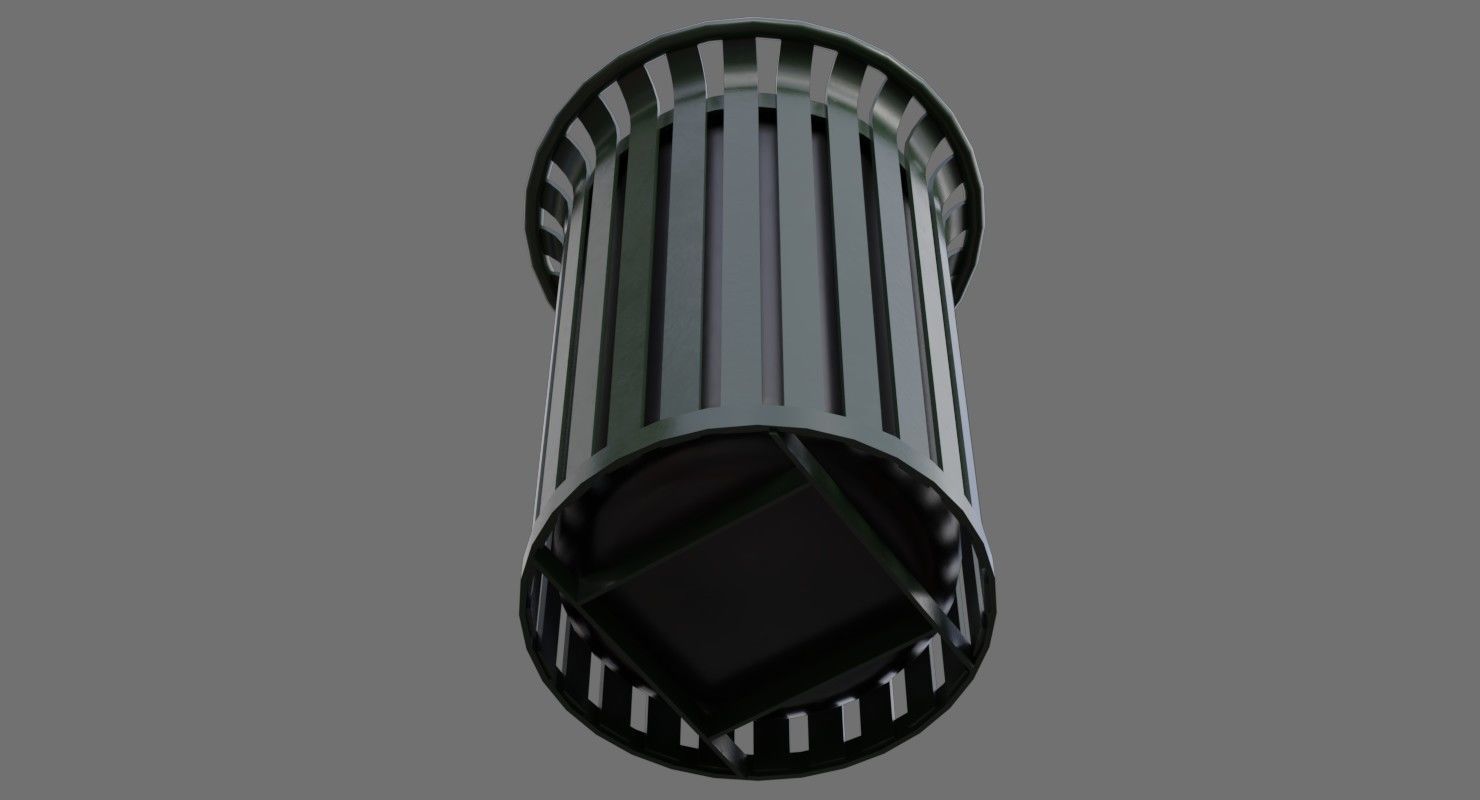 Dustbin 4A Low-poly 3D model_4