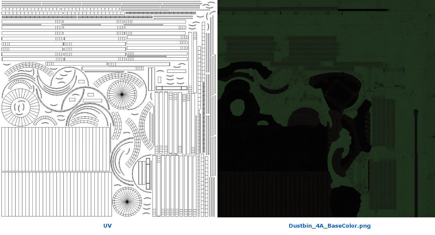 Dustbin 4A Low-poly 3D model_6