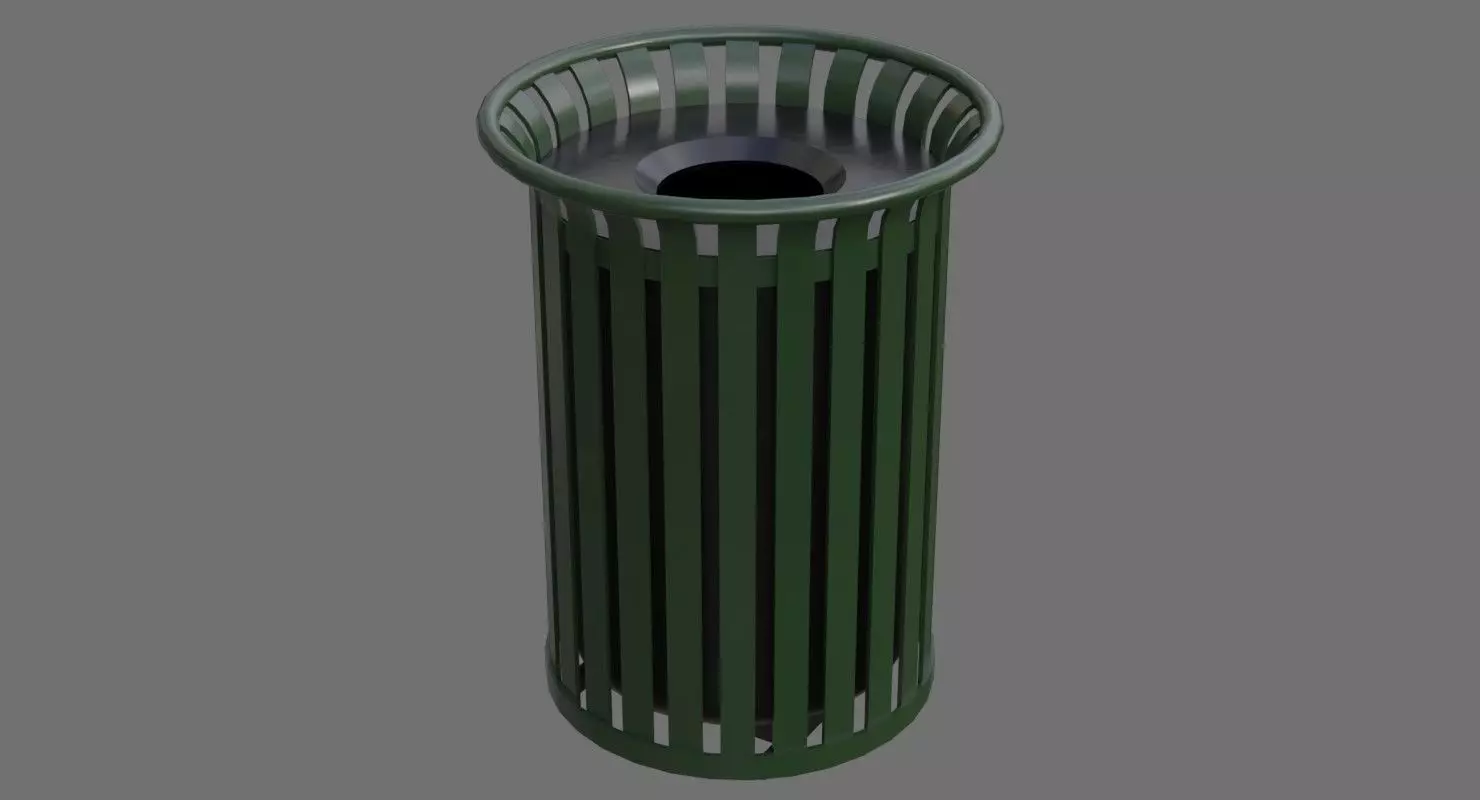 Dustbin 4A Low-poly 3D model_0