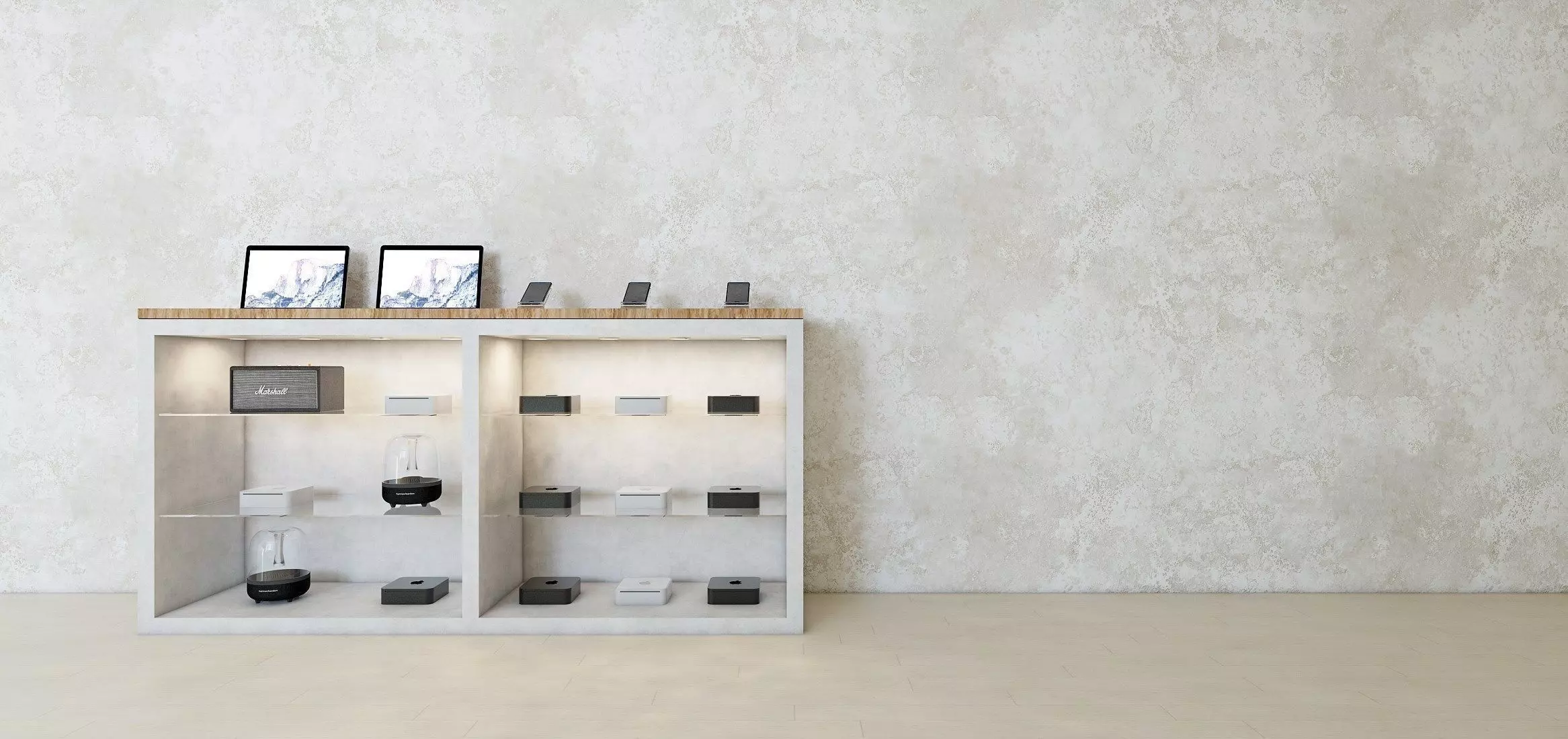 Glass Cabinet Low-poly 3D model_0