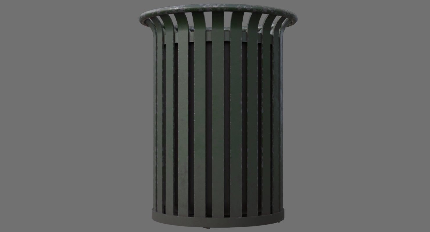 Dustbin 4B Low-poly 3D model_3