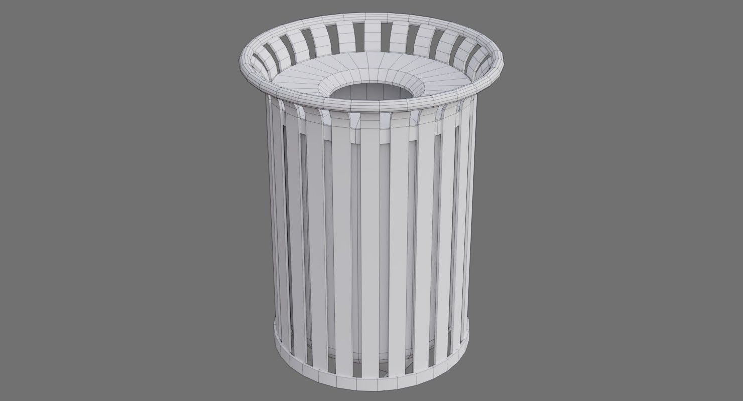 Dustbin 4B Low-poly 3D model_5
