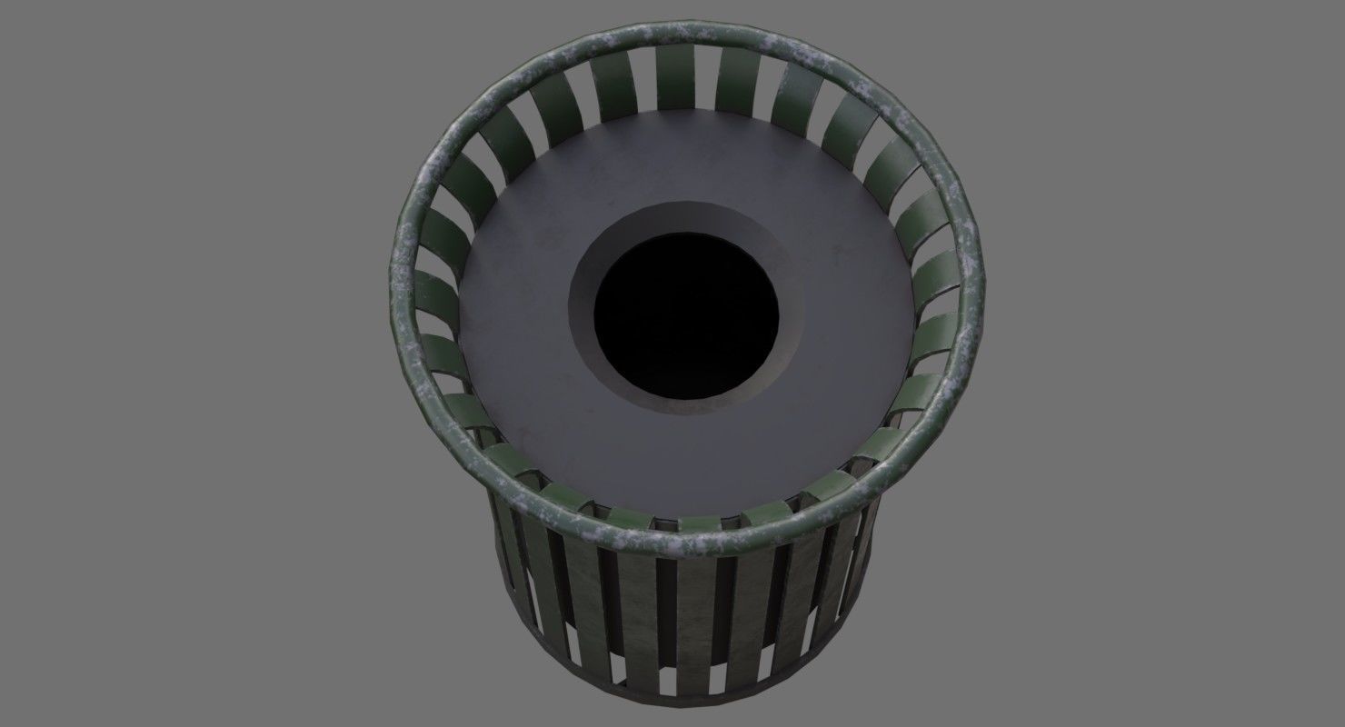 Dustbin 4B Low-poly 3D model_2